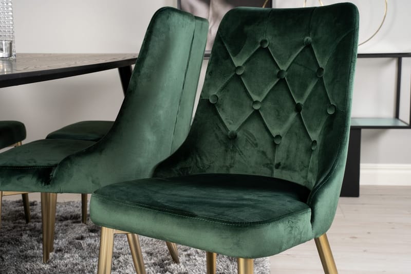 Dipp Matbord 180 cm med 6 Velvet Deluxe Sammetsstol - Möbler - Matplats - Matgrupp & matbord med stolar