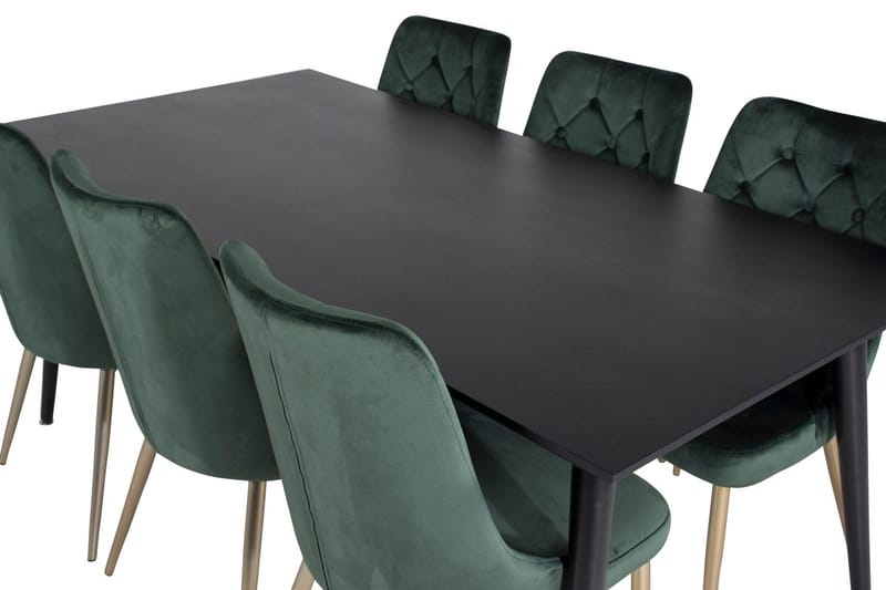 Dipp Matbord 180 cm med 6 Velvet Deluxe Sammetsstol - Möbler - Matplats - Matgrupp & matbord med stolar