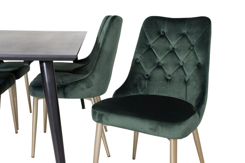 Dipp Matbord 180 cm med 6 Velvet Deluxe Sammetsstol - Möbler - Matplats - Matgrupp & matbord med stolar