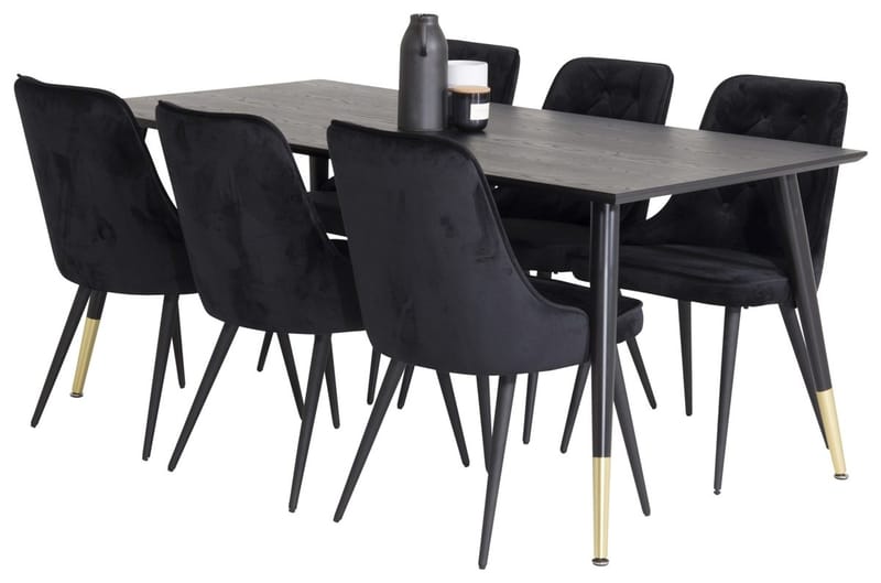 Dipp Matbord 180 cm med 6 Velvet Deluxe Sammetstol - Möbler - Matplats - Matgrupp & matbord med stolar
