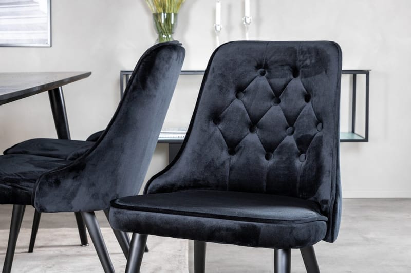 Dipp Matbord 180 cm med 6 Velvet Deluxe Sammetstol - Möbler - Matplats - Matgrupp & matbord med stolar