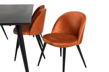 Dipp Matbord 180 cm med 6 Velvet Matstol Sammet - Möbler - Matplats - Matgrupp & matbord med stolar