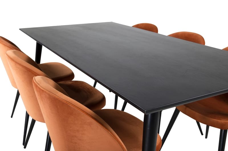 Dipp Matbord 180 cm med 6 Velvet Matstol Sammet - Möbler - Matplats - Matgrupp & matbord med stolar