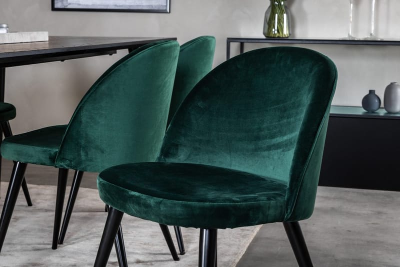 Dipp Matbord 180 cm med 6 Velvet Sammetsstol - Möbler - Matplats - Matgrupp & matbord med stolar