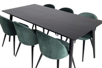 Dipp Matbord 180 cm med 6 Velvet Sammetsstol - Möbler - Matplats - Matgrupp & matbord med stolar