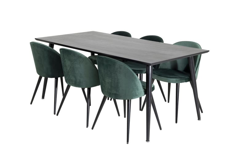 Dipp Matbord 180 cm med 6 Velvet Sammetsstol - Möbler - Matplats - Matgrupp & matbord med stolar