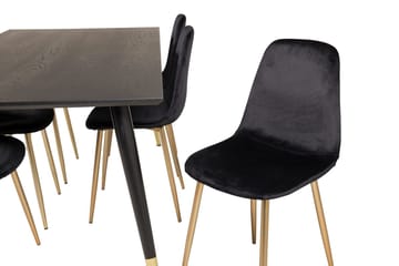 Dipp Matbord 180 cm med 6 Polar Köksstol Sammet - Möbler - Matplats - Matgrupp & matbord med stolar