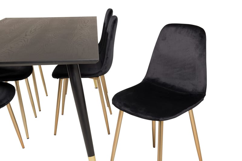 Dipp Matbord 180 cm med 6 Polar Köksstol Sammet - Möbler - Matplats - Matgrupp & matbord med stolar