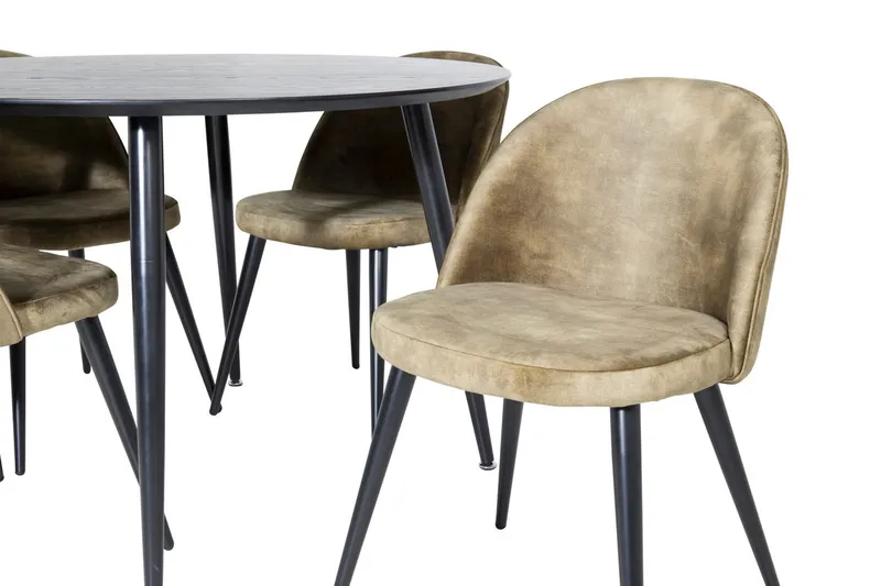 Dipp Matbord med 4 Velvet Matstol - Möbler - Matplats - Matgrupp & matbord med stolar