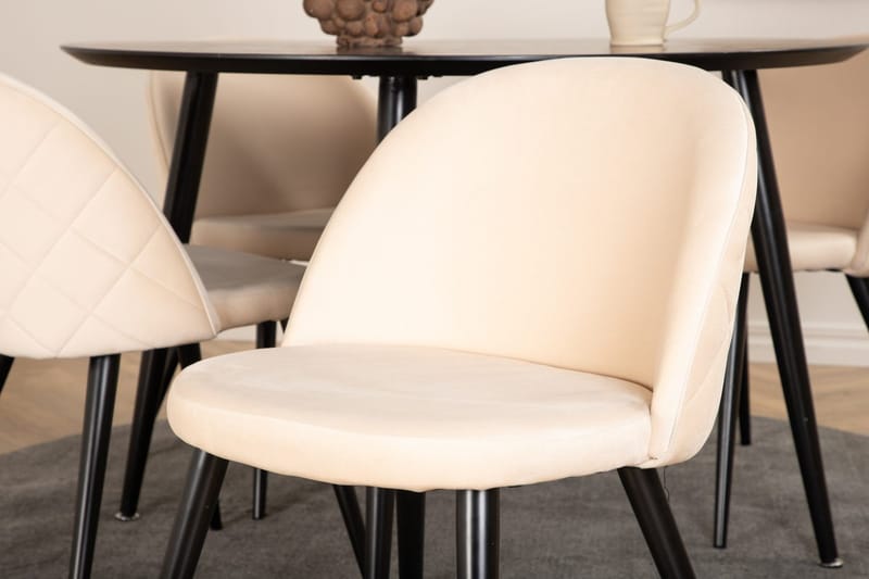 Dipp Matbord med 4 Velvet Stitches Matstol - Möbler - Matplats - Matgrupp & matbord med stolar