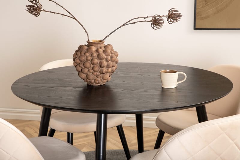 Dipp Matbord med 4 Velvet Stitches Matstol - Möbler - Matplats - Matgrupp & matbord med stolar