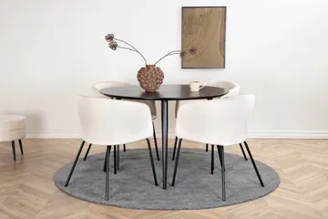 Dipp Matgrupp 115 cm Rund med 4 Berit stolar - Beige - Möbler - Matplats - Matgrupp & matbord med stolar