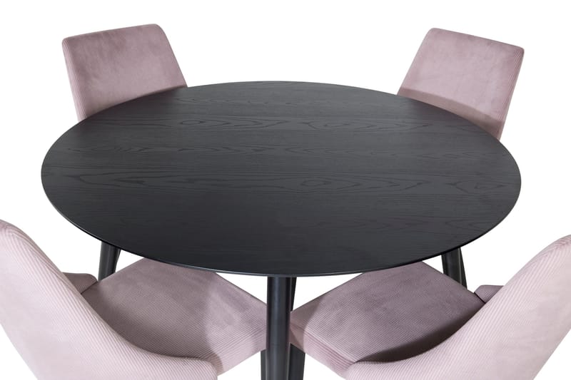 Dipp Matgrupp 115 cm Rund med 4 Leone stolar - Svart - Möbler - Matplats - Matgrupp & matbord med stolar