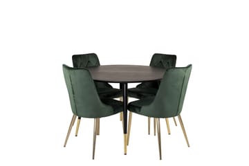 Dipp Matgrupp 115 cm Rund med 4 Velvet Deluxe stolar