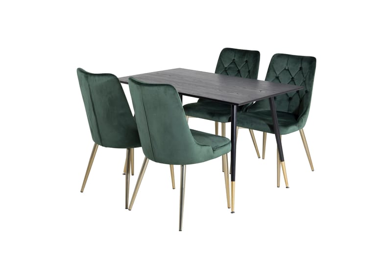 Dipp Matgrupp 120 cm Rund med 4 Velvet Deluxe stolar - Möbler - Matplats - Matgrupp & matbord med stolar