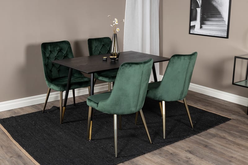 Dipp Matgrupp 120 cm Rund med 4 Velvet Deluxe stolar - Möbler - Matplats - Matgrupp & matbord med stolar