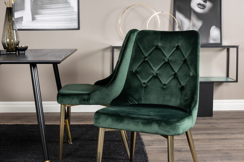 Dipp Matgrupp 120 cm Rund med 4 Velvet Deluxe stolar - Möbler - Matplats - Matgrupp & matbord med stolar