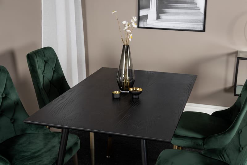 Dipp Matgrupp 120 cm Rund med 4 Velvet Deluxe stolar - Möbler - Matplats - Matgrupp & matbord med stolar