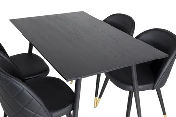 Dipp Matgrupp 120 cm Rund med 4 Velvet stolar - Möbler - Matplats - Matgrupp & matbord med stolar