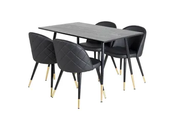 Dipp Matgrupp 120 cm Rund med 4 Velvet stolar - Möbler - Matplats - Matgrupp & matbord med stolar