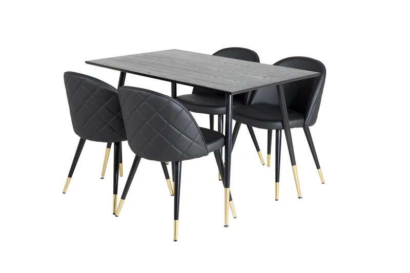 Dipp Matgrupp 120 cm Rund med 4 Velvet stolar - Möbler - Matplats - Matgrupp & matbord med stolar