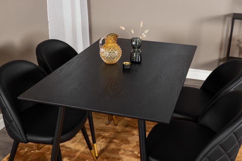 Dipp Matgrupp 120 cm Rund med 4 Velvet stolar - Möbler - Matplats - Matgrupp & matbord med stolar