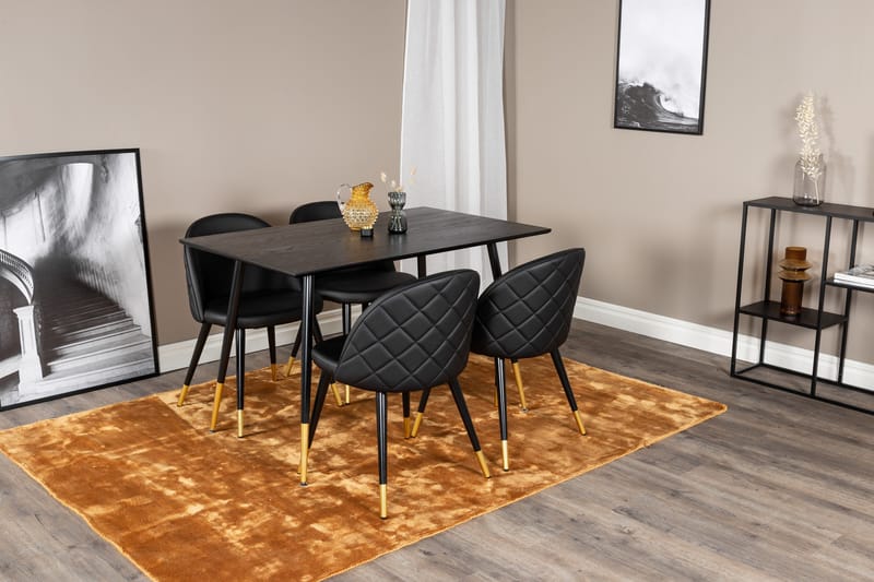 Dipp Matgrupp 120 cm Rund med 4 Velvet stolar - Möbler - Matplats - Matgrupp & matbord med stolar