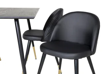 Dipp Matgrupp 120 cm Rund med 4 Velvet stolar - Möbler - Matplats - Matgrupp & matbord med stolar