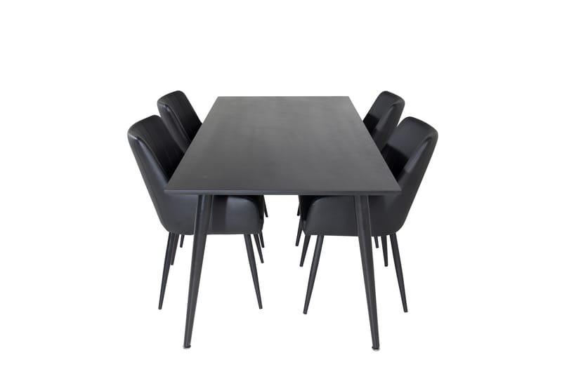 Dipp Matgrupp 180 cm Rektangulär med 4 Comfort stolar, Svart