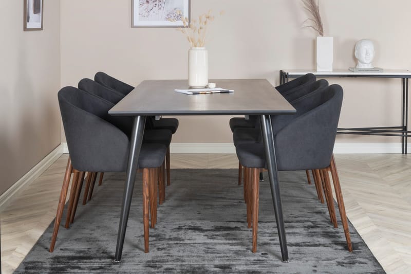 Dipp Matgrupp 180 cm Rektangulär med 6 Arch stolar - Svart - Möbler - Matplats - Matgrupp & matbord med stolar