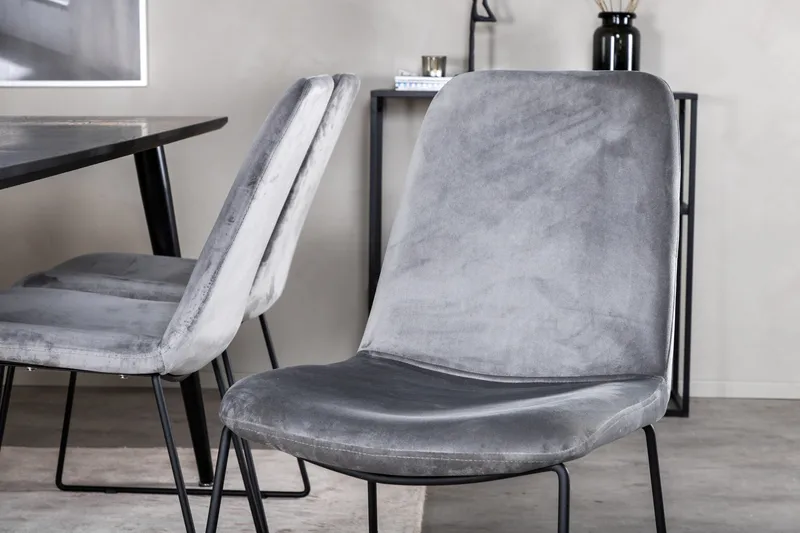 Dipp Matgrupp 180 cm Rektangulär med 6 Muce stolar - Svart - Möbler - Matplats - Matgrupp & matbord med stolar