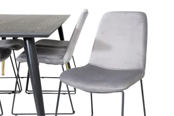 Dipp Matgrupp 180 cm Rektangulär med 6 Muce stolar - Svart/Guld - Möbler - Matplats - Matgrupp & matbord med stolar