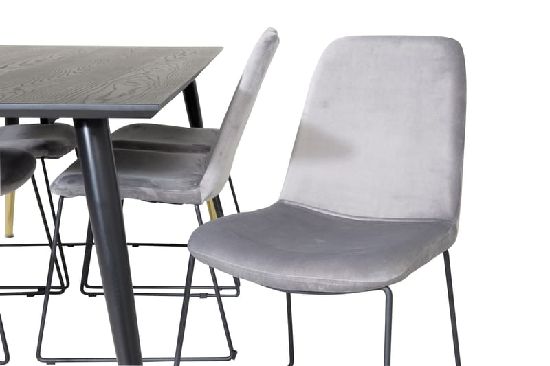 Dipp Matgrupp 180 cm Rektangulär med 6 Muce stolar - Svart/Guld - Möbler - Matplats - Matgrupp & matbord med stolar