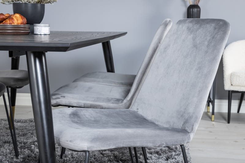 Dipp Matgrupp 180 cm Rektangulär med 6 Muce stolar - Svart/Guld - Möbler - Matplats - Matgrupp & matbord med stolar