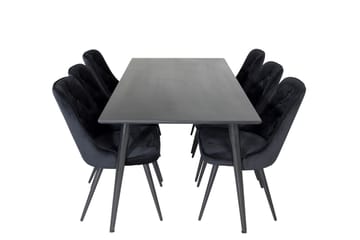 Dipp Matgrupp 180 cm Rektangulär med 6 Velvet Deluxe stolar