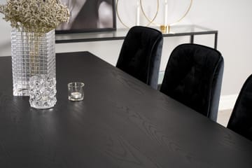 Dipp Matgrupp 180 cm Rektangulär med 6 Velvet Deluxe stolar - Svart/Guld - Möbler - Matplats - Matgrupp & matbord med stolar