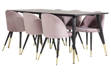Dipp Matgrupp 180 cm Rektangulär med 6 Velvet stolar