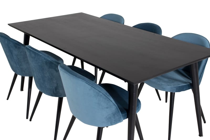 Dipp Matgrupp 180 cm Rektangulär med 6 Velvet stolar - Möbler - Matplats - Matgrupp & matbord med stolar
