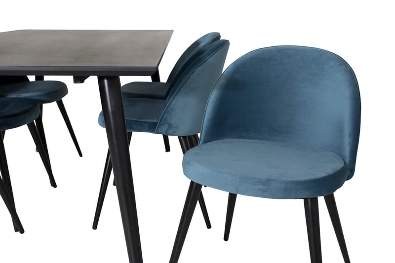 Dipp Matgrupp 180 cm Rektangulär med 6 Velvet stolar - Möbler - Matplats - Matgrupp & matbord med stolar