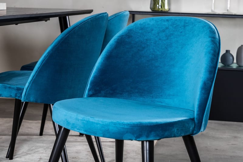 Dipp Matgrupp 180 cm Rektangulär med 6 Velvet stolar - Möbler - Matplats - Matgrupp & matbord med stolar
