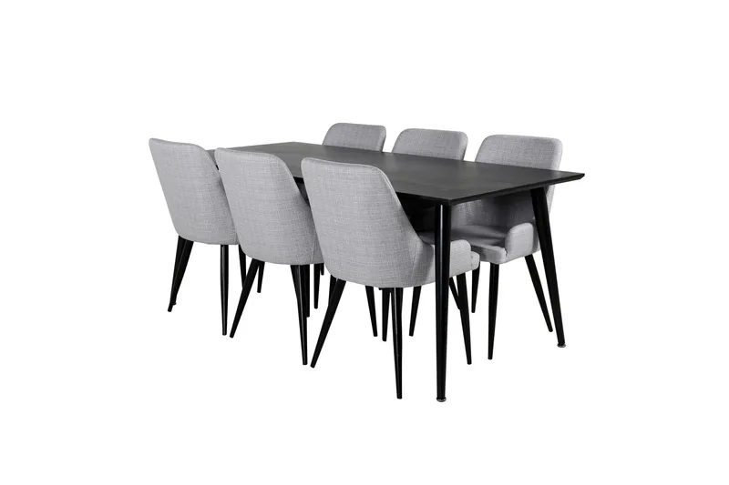 Dipp Matgrupp 180 cm Rektangulär med 6 Plaza stolar - Svart - Möbler - Matplats - Matgrupp & matbord med stolar