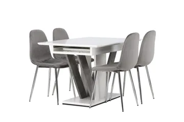 Disa Matgrupp 120 cm Rektangulär med 4 Eva stolar - Ljusgrå - Möbler - Matplats - Matgrupp & matbord med stolar