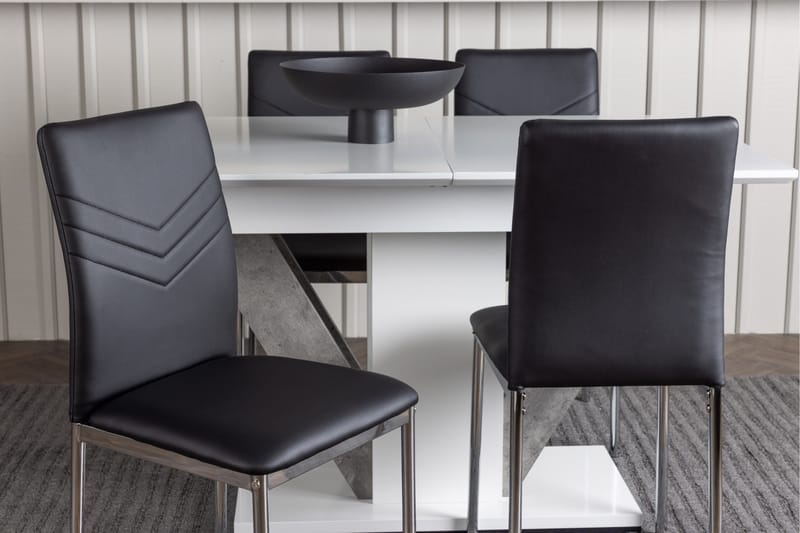 Disa Matgrupp 120 cm Rektangulär med 4 Lily stolar - Svart - Möbler - Matplats - Matgrupp & matbord med stolar