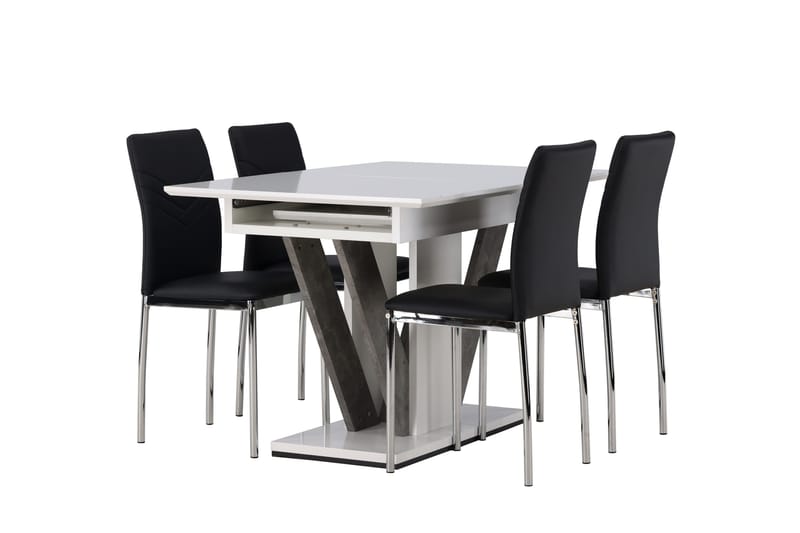 Disa Matgrupp 120 cm Rektangulär med 4 Lily stolar - Svart - Möbler - Matplats - Matgrupp & matbord med stolar