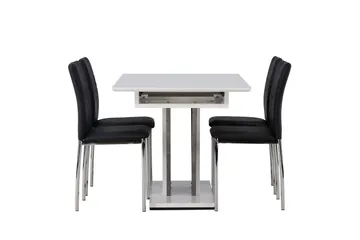 Disa Matgrupp 120 cm Rektangulär med 4 Lily stolar - Svart - Möbler - Matplats - Matgrupp & matbord med stolar
