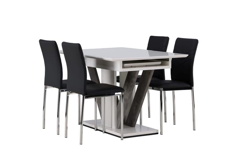 Disa Matgrupp 120 cm Rektangulär med 4 Lily stolar - Svart - Möbler - Matplats - Matgrupp & matbord med stolar