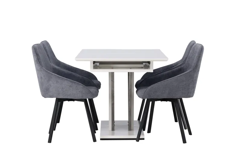 Disa Matgrupp 120 cm Rektangulär med 4 Rosie stolar - Svart - Möbler - Matplats - Matgrupp & matbord med stolar