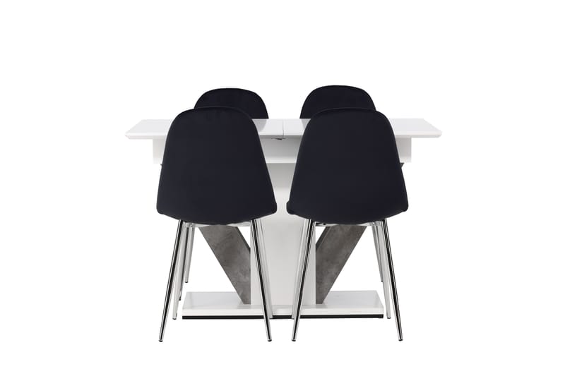 Disa Matgrupp 120 cm Rektangulär med 4 Polar stolar - Svart - Möbler - Matplats - Matgrupp & matbord med stolar