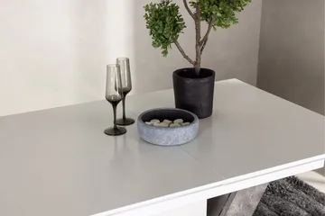 Disa Utdragbart Rektangulärt Matbord 120–160 cm med Betongutseende - Vit - Möbler - Matplats - Matbord & köksbord