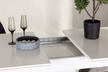 Disa Utdragbart Rektangulärt Matbord 120–160 cm med Betongutseende - Vit - Möbler - Matplats - Matbord & köksbord